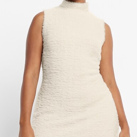 NWOT Express Cozy Knit Mock Neck
Sleeveless Open Back fuzzy above knee dress 👗 - Picture 13 of 16